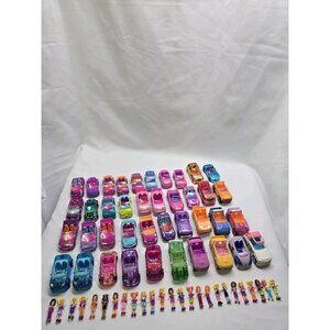 Large Lot Of VTG Polly Pocket Micro Vehicles With Drivers - 25 Drivers, 40 Cars